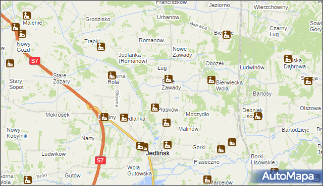 mapa Józefów gmina Jedlińsk, Józefów gmina Jedlińsk na mapie Targeo