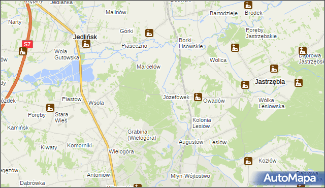 mapa Józefówek, Józefówek na mapie Targeo