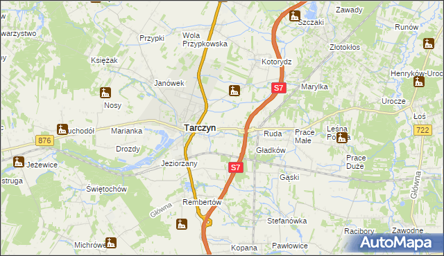mapa Józefowice gmina Tarczyn, Józefowice gmina Tarczyn na mapie Targeo