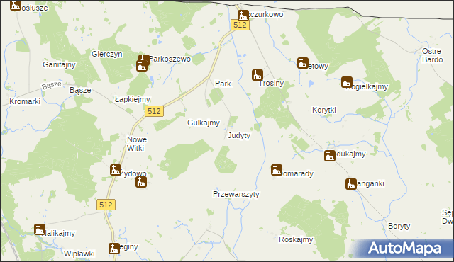 mapa Judyty gmina Sępopol, Judyty gmina Sępopol na mapie Targeo