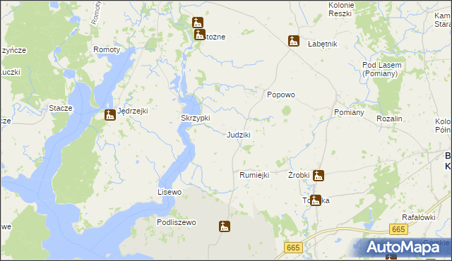 mapa Judziki gmina Bargłów Kościelny, Judziki gmina Bargłów Kościelny na mapie Targeo