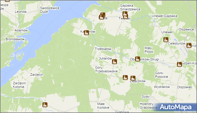 mapa Julianów gmina Mniszków, Julianów gmina Mniszków na mapie Targeo