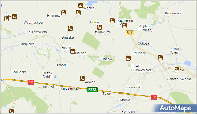 mapa Julianów gmina Siedliszcze, Julianów gmina Siedliszcze na mapie Targeo