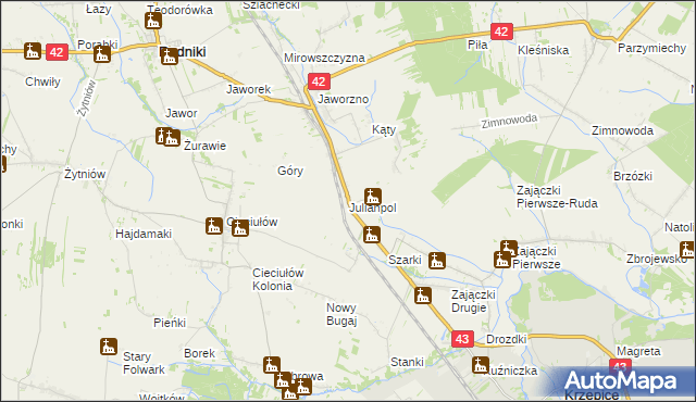 mapa Julianpol, Julianpol na mapie Targeo