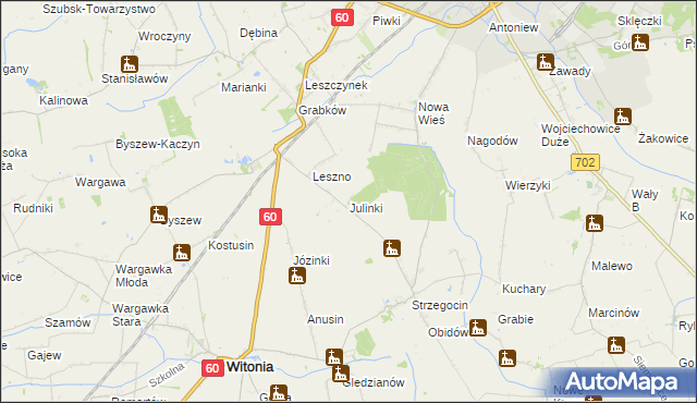 mapa Julinki, Julinki na mapie Targeo