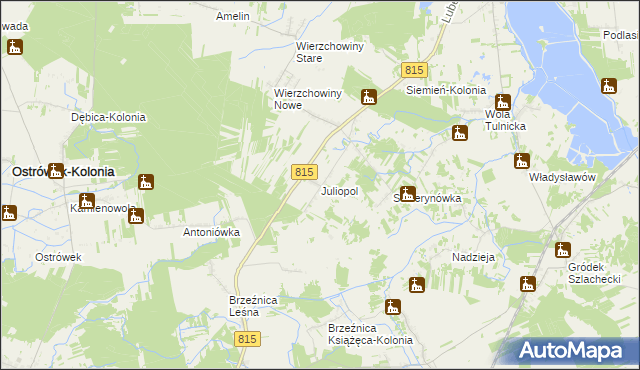 mapa Juliopol gmina Siemień, Juliopol gmina Siemień na mapie Targeo