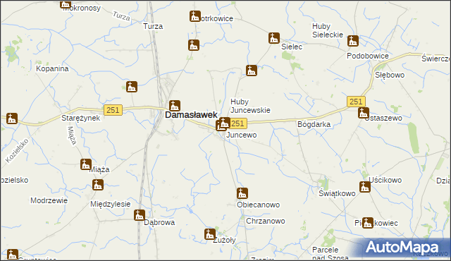 mapa Juncewo, Juncewo na mapie Targeo