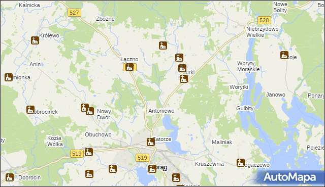 mapa Jurecki Młyn, Jurecki Młyn na mapie Targeo