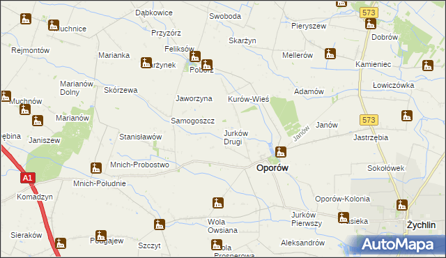 mapa Jurków Drugi, Jurków Drugi na mapie Targeo