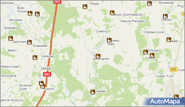 mapa Jurzec Włościański, Jurzec Włościański na mapie Targeo