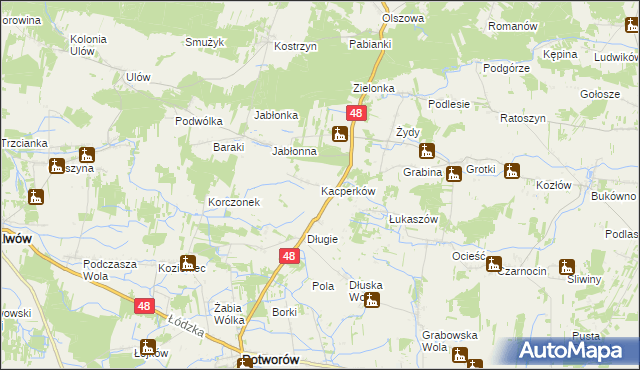 mapa Kacperków, Kacperków na mapie Targeo