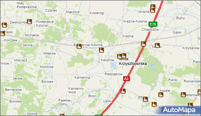 mapa Kacprów, Kacprów na mapie Targeo