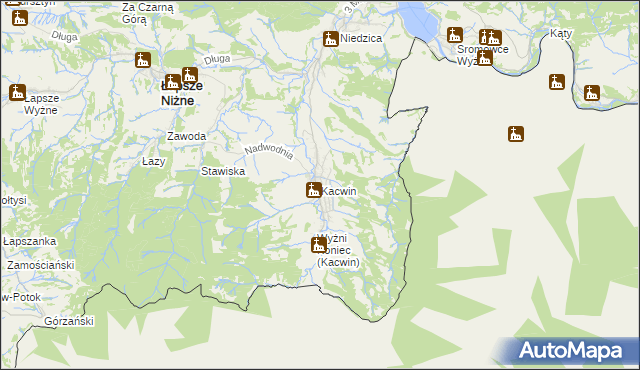mapa Kacwin, Kacwin na mapie Targeo