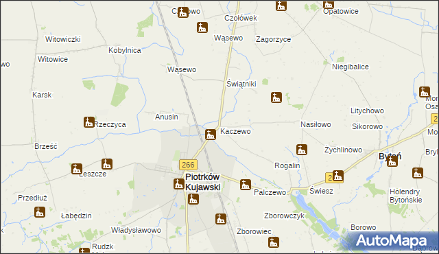 mapa Kaczewo, Kaczewo na mapie Targeo