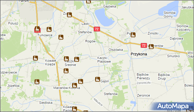 mapa Kaczki Plastowe, Kaczki Plastowe na mapie Targeo