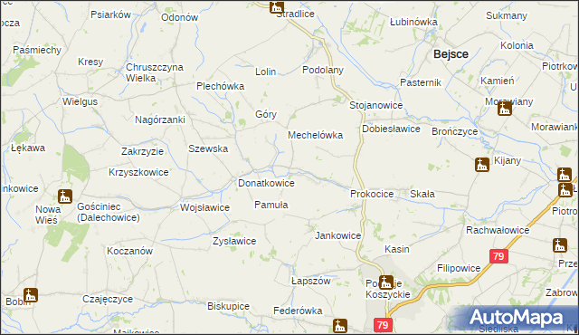 mapa Kaczkowice, Kaczkowice na mapie Targeo