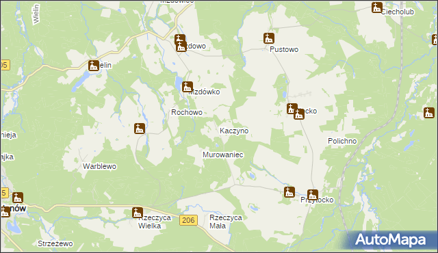 mapa Kaczyno, Kaczyno na mapie Targeo