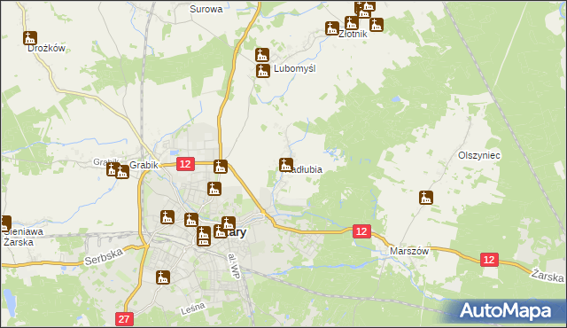 mapa Kadłubia, Kadłubia na mapie Targeo