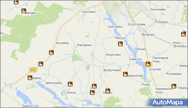 mapa Kadzewo, Kadzewo na mapie Targeo