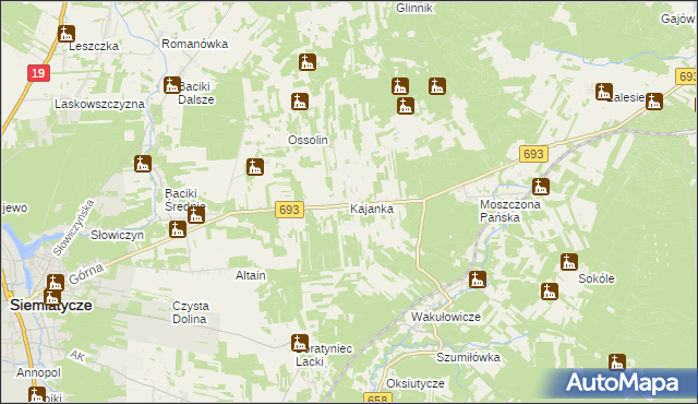 mapa Kajanka, Kajanka na mapie Targeo