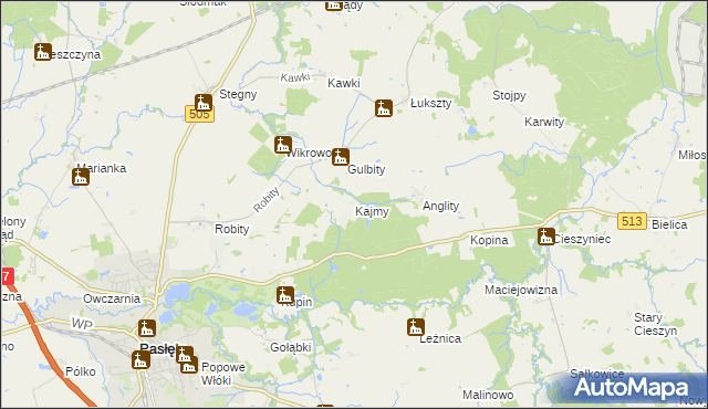 mapa Kajmy, Kajmy na mapie Targeo