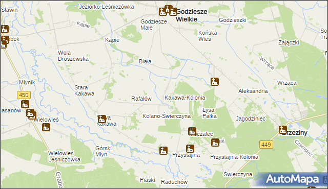 mapa Kakawa-Kolonia, Kakawa-Kolonia na mapie Targeo