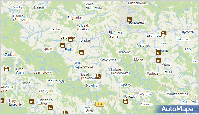 mapa Kąkolówka, Kąkolówka na mapie Targeo