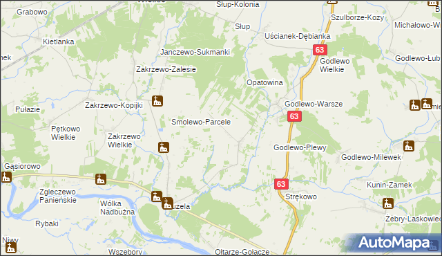 mapa Kałęczyn gmina Nur, Kałęczyn gmina Nur na mapie Targeo