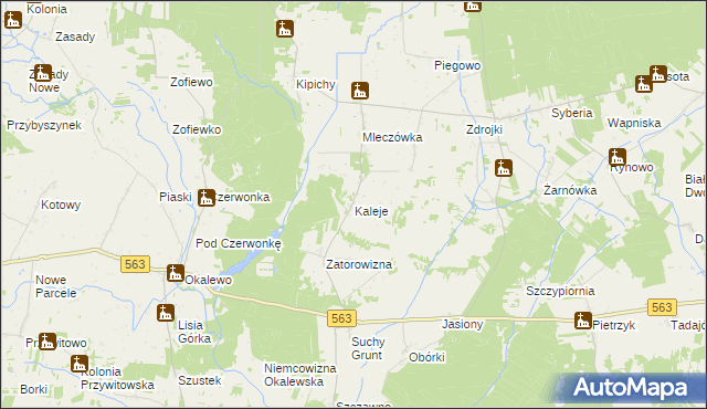mapa Kaleje gmina Lubowidz, Kaleje gmina Lubowidz na mapie Targeo