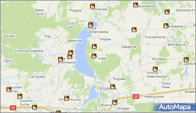 mapa Kaleń gmina Wieniawa, Kaleń gmina Wieniawa na mapie Targeo