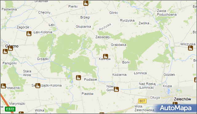 mapa Kalinów gmina Żelechów, Kalinów gmina Żelechów na mapie Targeo
