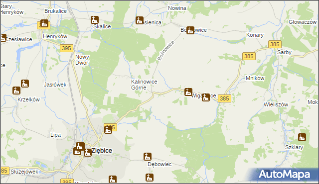 mapa Kalinowice Dolne, Kalinowice Dolne na mapie Targeo