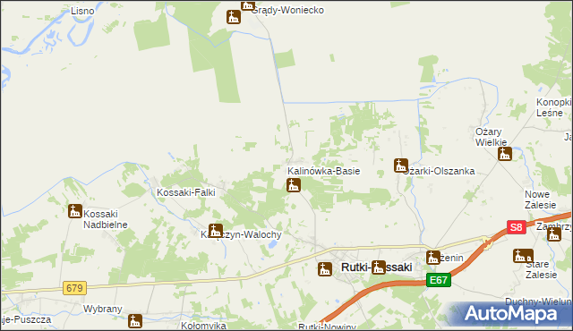 mapa Kalinówka-Basie, Kalinówka-Basie na mapie Targeo