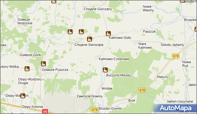 mapa Kalinowo-Czosnowo, Kalinowo-Czosnowo na mapie Targeo