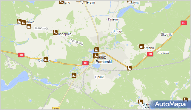 mapa Kalisz Pomorski, Kalisz Pomorski na mapie Targeo