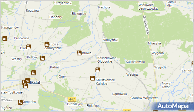 mapa Kaliszkowice Ołobockie, Kaliszkowice Ołobockie na mapie Targeo