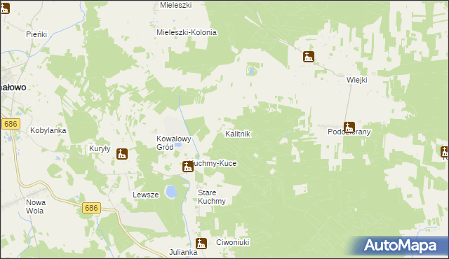 mapa Kalitnik, Kalitnik na mapie Targeo