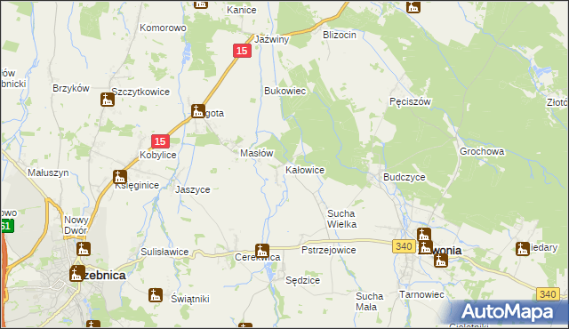 mapa Kałowice, Kałowice na mapie Targeo