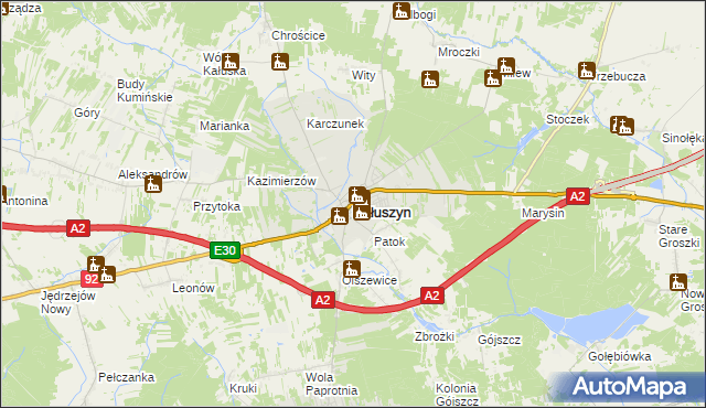 mapa Kałuszyn powiat miński, Kałuszyn powiat miński na mapie Targeo