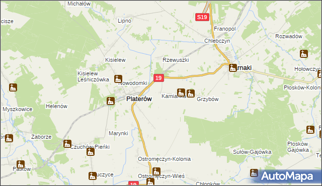 mapa Kamianka gmina Platerów, Kamianka gmina Platerów na mapie Targeo