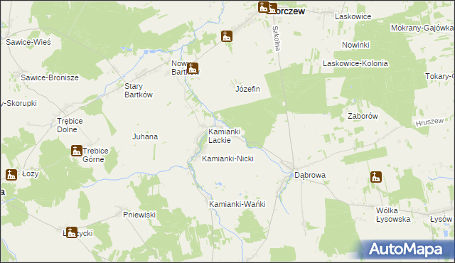 mapa Kamianki-Czabaje, Kamianki-Czabaje na mapie Targeo