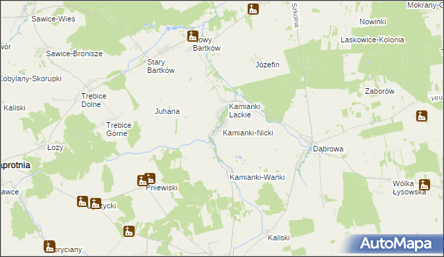 mapa Kamianki-Nicki, Kamianki-Nicki na mapie Targeo