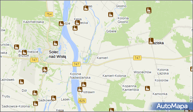 mapa Kamień gmina Łaziska, Kamień gmina Łaziska na mapie Targeo