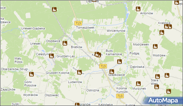 mapa Kamień gmina Sławno, Kamień gmina Sławno na mapie Targeo