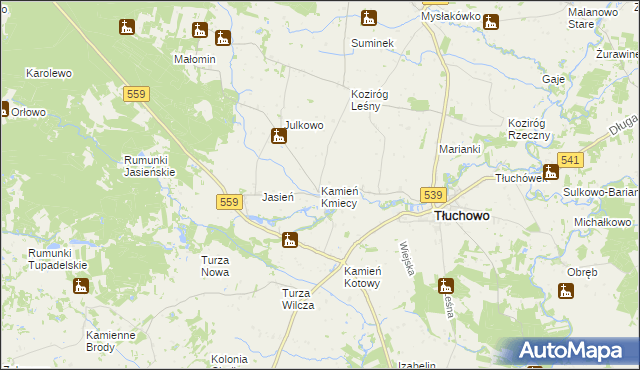 mapa Kamień Kmiecy, Kamień Kmiecy na mapie Targeo