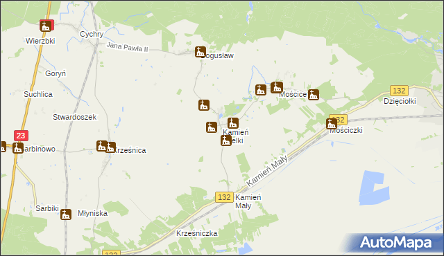 mapa Kamień Wielki, Kamień Wielki na mapie Targeo