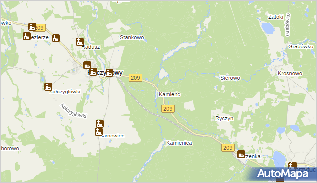 mapa Kamieńc, Kamieńc na mapie Targeo