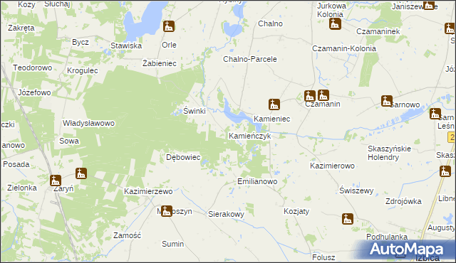 mapa Kamieńczyk gmina Topólka, Kamieńczyk gmina Topólka na mapie Targeo