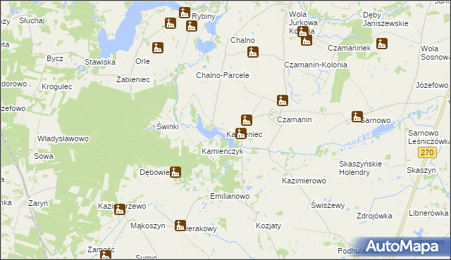 mapa Kamieniec gmina Topólka, Kamieniec gmina Topólka na mapie Targeo