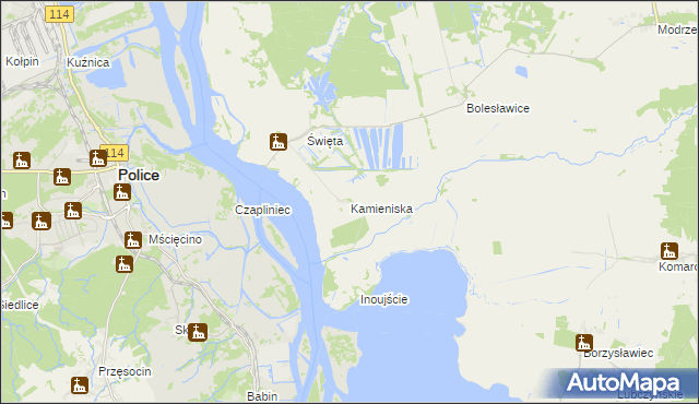 mapa Kamieniska, Kamieniska na mapie Targeo